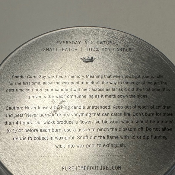 PURE HOME COUTURE - Ginger & Orchid 100% Soy Candle - 113 g / 4 oz - 15 hrs - Picture 5 of 7